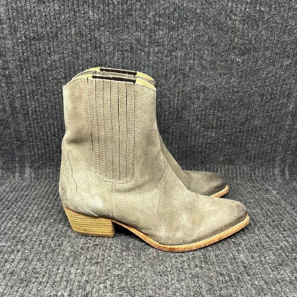 Free People Frontier Chelsea Boots Ankle Western Cowgirl Brown Suede 36 / US 6 - Picture 1 of 8